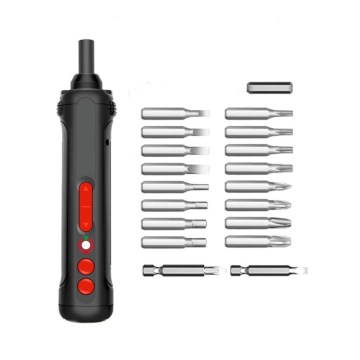 4V Rechargeable Electric Screwdriver Set With 19 Bit Set Drill Lithium Battery Mini LED Lighting Screwdriver Power Tools