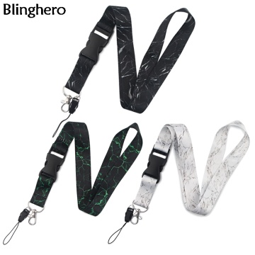 20pcs/lot Blinghero Marbling Lanyard USB ID Badge Holder Lanyard for keys Whistle Camera Cool Phone Neck Strap BH0647