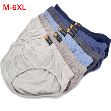 6pcs/lot 100% Cotton Briefs Mens Comfortable Underpants Man Plus Size Underwear Male Breathable Panties Shorts 5XL 6XL