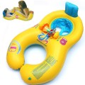 Inflatable baby swimming neck ring mother and child swimming circle double swimming rings float seat piscine