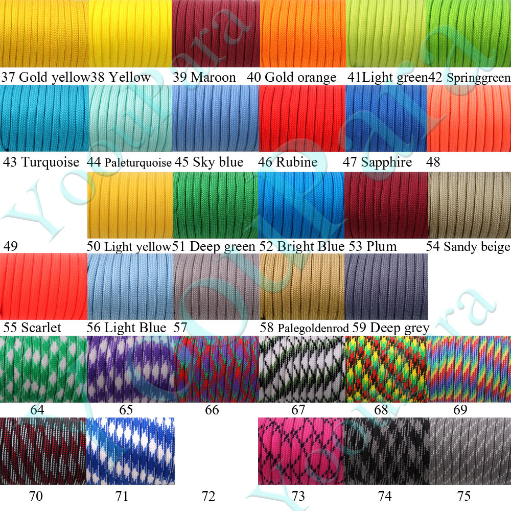 Wholesale 100FT/Spools * 30 Pcs Parachute Cord 550 Type Paracord Lanyard Rope Mil Spec 7 Strand Outdoor Parachute Cord