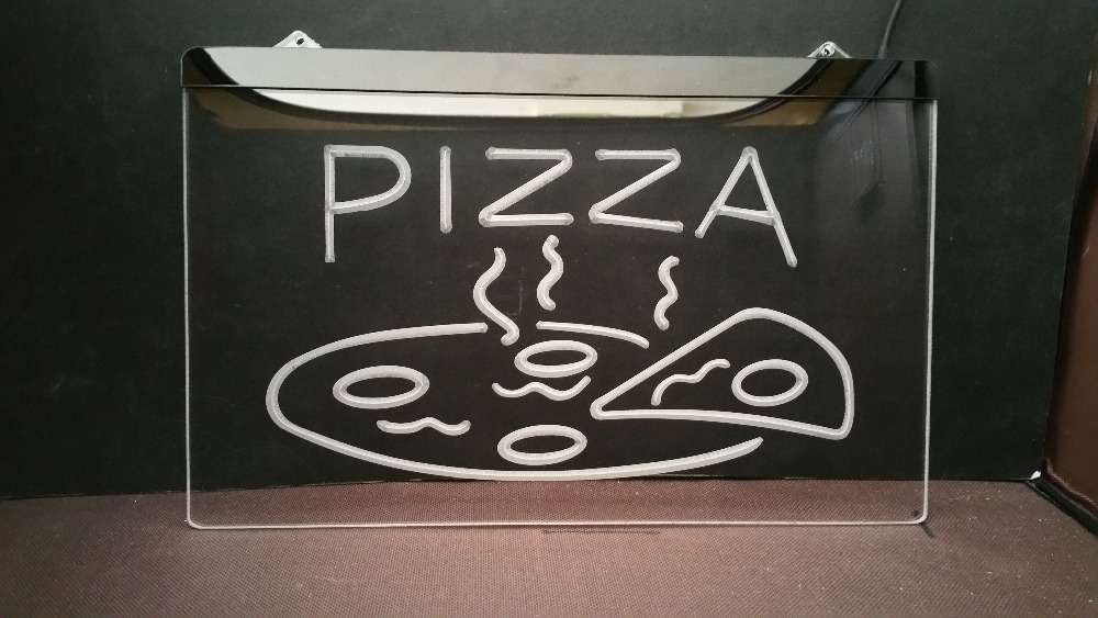 OPEN Hot Pizza Cafe Restaurant NEW carving signs Bar LED Neon Sign vintage home decor