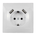 wall electronic socket eu standard power outlet with dual home usb plug, charger power socket with usb 5V2A L1-01
