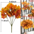 Artificial Maple Leaves Branches Autumn Leaves 5 Bundles Fall Decorations Outdoor UV Resistant Greenery Shrubs Plants Artificial