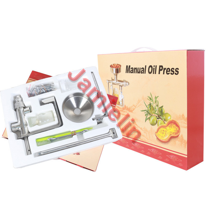 JamieLin Stainless Steel Home Manual Oil Press Machine Olive Oil Presser Nut Seeds Peanut Mill Expeller Hand squeezer