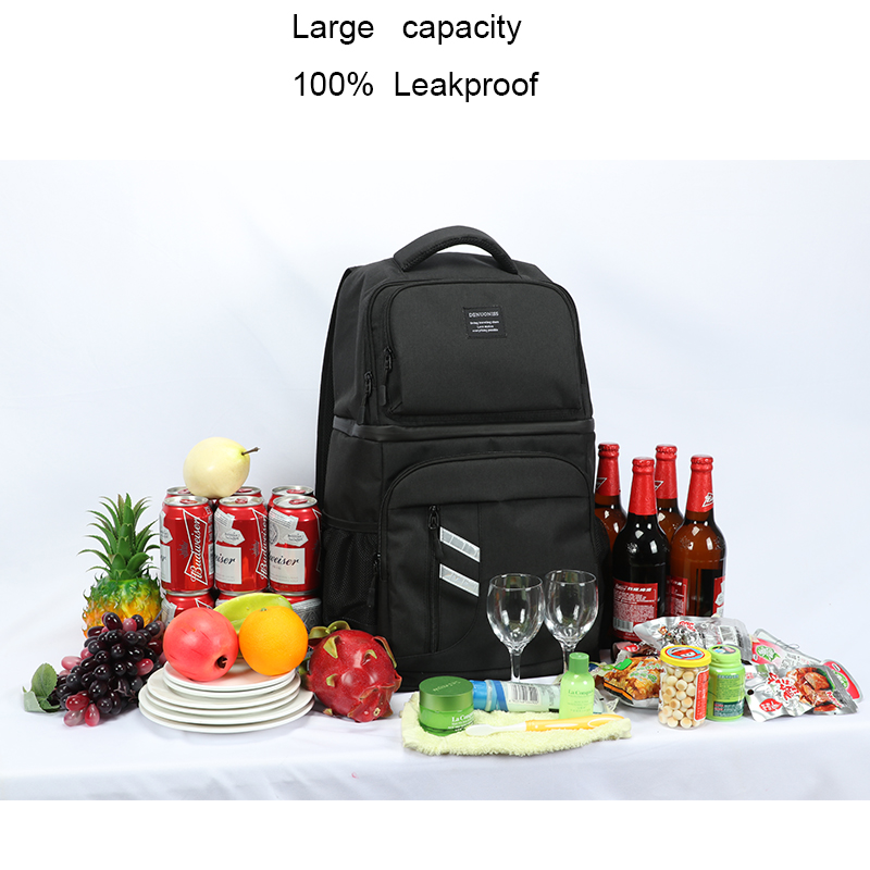 DENUONISS Insulated Picnic Backpack Thermo Beer Cooler Bags Refrigerator For Women Kids Thermal Bag 2 Compartment Outdoor Hiking