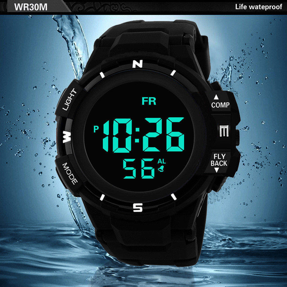 Luxury Men Watches Analog Digital Military Sport LED Waterproof Wrist Watch Silicone Strap Electronic Watch Male Clock relogio