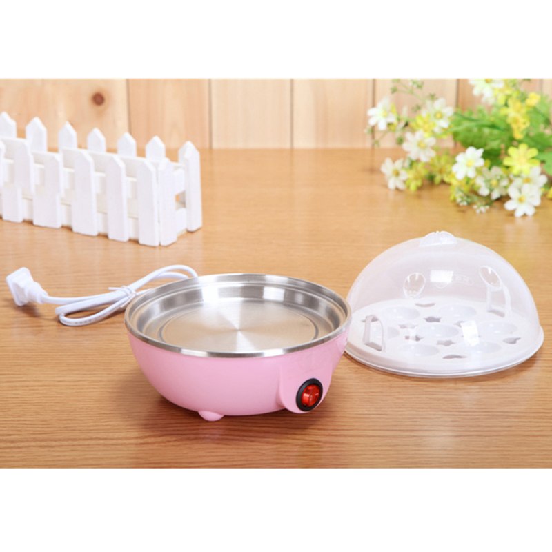 Pink Generic Multifunction Electric Egg Cooker for Up To 7 Eggs Boiler Steamer Automatic Power Off Anti Dry Egg Machine