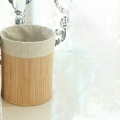 Bamboo Trash Can Foldable Waste Paper Bas Trash Can, Can Be Used in Office, Study, Bathroom, Living Room, Etc