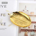 NEVER Golden Leaf shape Clip holder with Metal Paper Clips Stationery tray Clip Dispenser desk storage tray Office Accessories