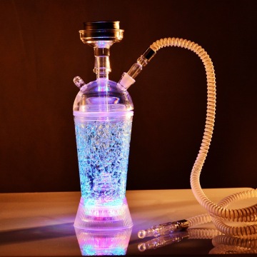 Acrylic LED Light Hookah Cup Set Shisha Pipe with Hose Stainless Steel Bowl Charcoal Holder Chicha Narguile Accessories hookahs