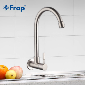 Frap Kitchen Faucet Mixers Sink Tap Wall Mounted Single Cold Water Flexible 304 Stainless Steel Kitchen Tap Accessories Y40530