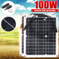 100W/50W Solar Panel 18V USB Monocrystalline Solar Cell Sun Power Module Cable Connector Battery Charger Waterproof for Outdoor
