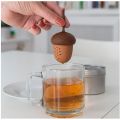 Acorn Mini Tea Strainer Picture Color Silicone Squirrel Acorn Shape Tea Infuser Loose Pine Nuts Tea Bag Strainer Herbal Tools