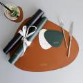 Tableware Pad Placemat Coffee Cup Pad Kitchen Table Cup Bowl Mats Set Heat Insulation Pad Non-Slip Placemat PU Leather