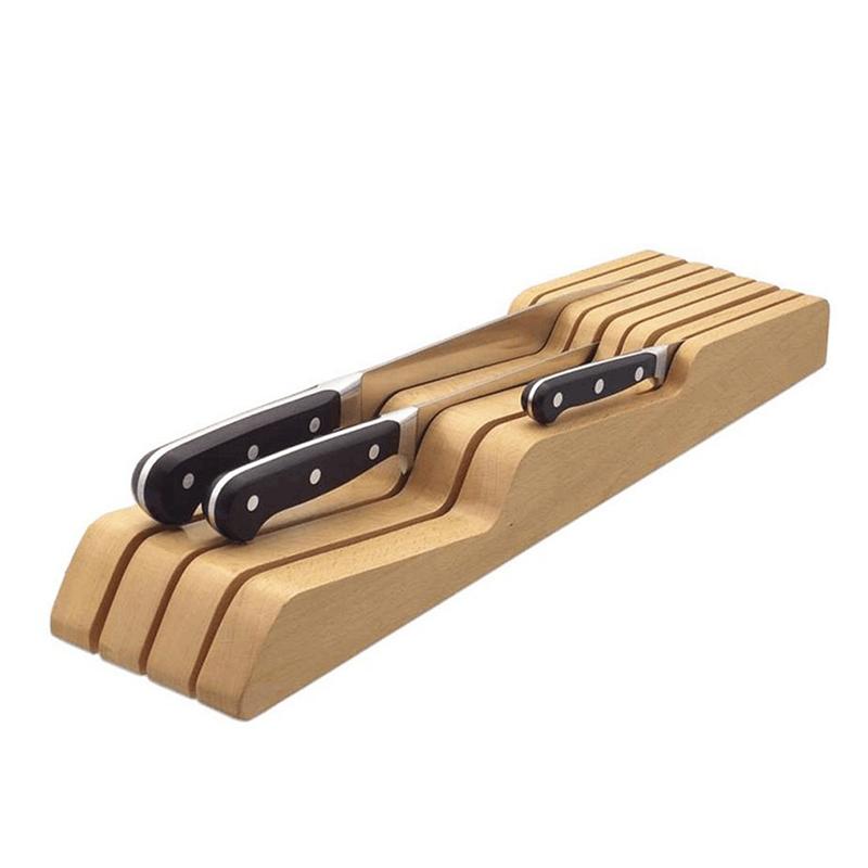 38.5x10.5x4.5cm Wood Knife Holder Block Wooden Cutter Drawers Utensil Storage Drawer Creative Space-saving Knives Racks