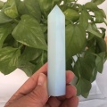 Natural opal transparent quartz crystal rod point column mace column healing wheel pendant