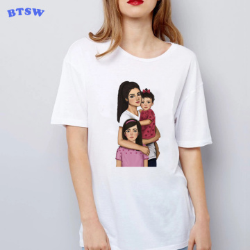 2019 Mothers Festival Gift Summer Female Shirts T-shirt Mom With Lovely Baby Women T Shirt Graphic Tees Woman White Tee Holiday