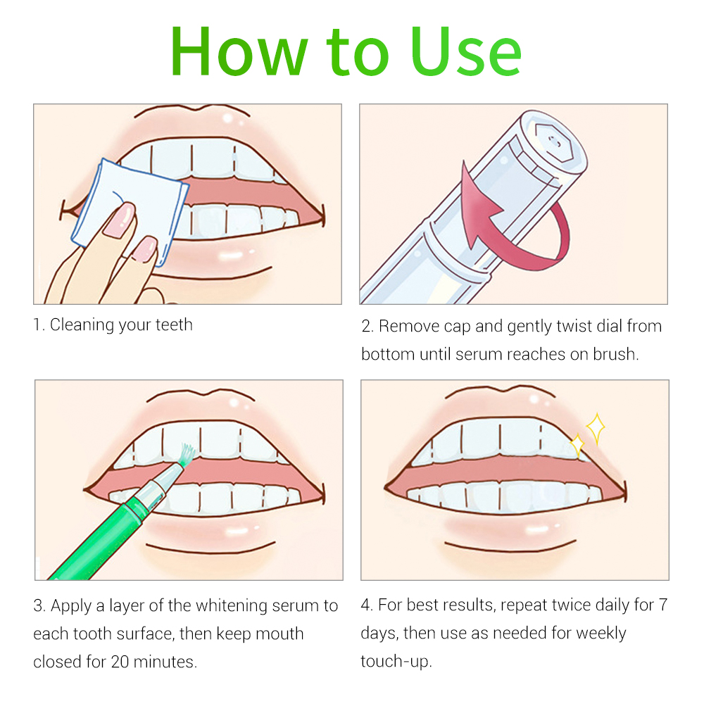 LANBENA Teeth Whitening Pen Lemon Lime Hygiene Gel Effective Remove Stains Cleaning Bleaching Safety Whitener Tools Oral Care