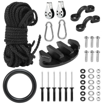 surfing Anchor Trolley Kit Rope Cleat Pulley Rigging Ring for Kayaks Canoes sup board stand up paddle board windsurf surf leash