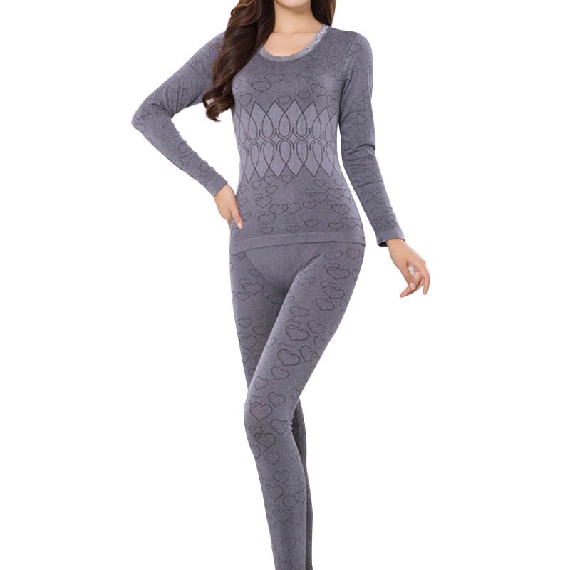 New Women Warm Thermal Underwear Woman Long Johns Long Sleeve Thermal Clothing Underwears Sets