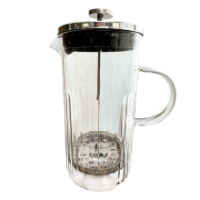 BOROSILICATE GLASS WITH STRIPE LINES FRENCH PRESS COFFEE MAKER