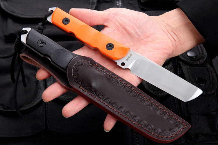 Free shipping The sharp Outdoor defense 60HRC height hardness D2 steel hunting knife G10 handle Outdoor straight knife