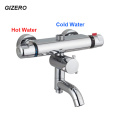 GIZERO Bathroom wall faucet chrome brass thermostatic shower mixing valve torneira banheiro swivel spout thermostat faucet ZR976