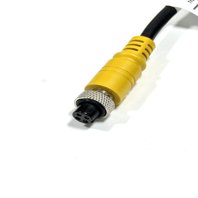 M12 4Pin Male to Female Extension Cable, 15000mm Long Yellow Waterproof Wiring Harness