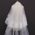 Luxury Sparkle Sequins Lace 4 Meters Wedding Veil High Quality 2 T Cover Face Bridal Veil with Comb Voile Mariage