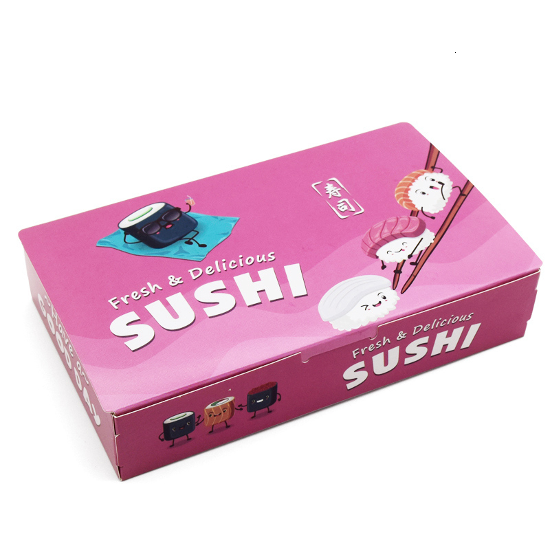 100PCS Sushi Box Packaging Fast Food Disposable Sushi Box Japan Rice Ball Paper Takeout Box Food Containers 170x105x35mm