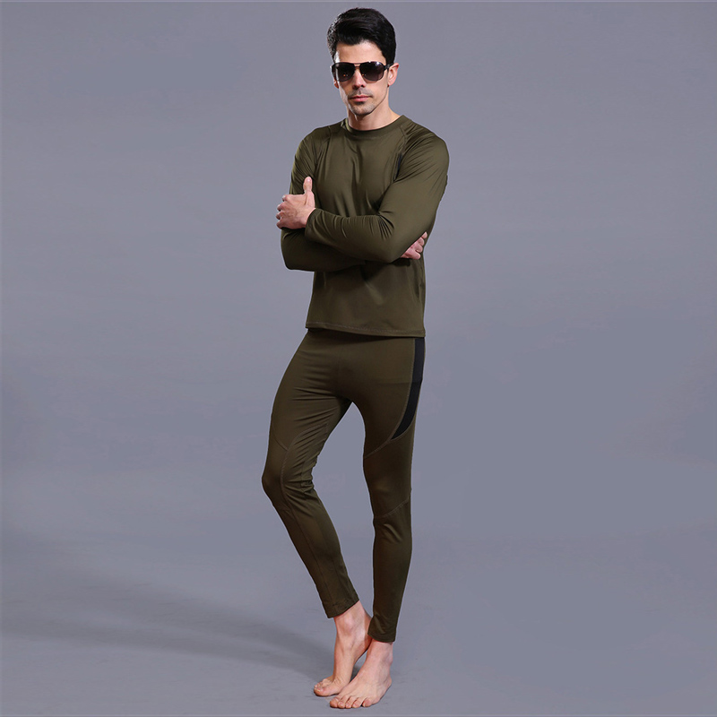 Winter Thermal underwear Men's Wear Thermal tights T-shirt 2 Piece Tracksuit Fleece Warm Sweat Suit Mens Long john jogging suits