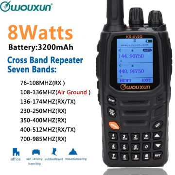 Wouxun KG-UV2Q 8 Watt Repeater Classic Circuit Walkie Talkie Powerfrul 7 bands/Air Band Cross band Upgrade KG-UV9D Plus