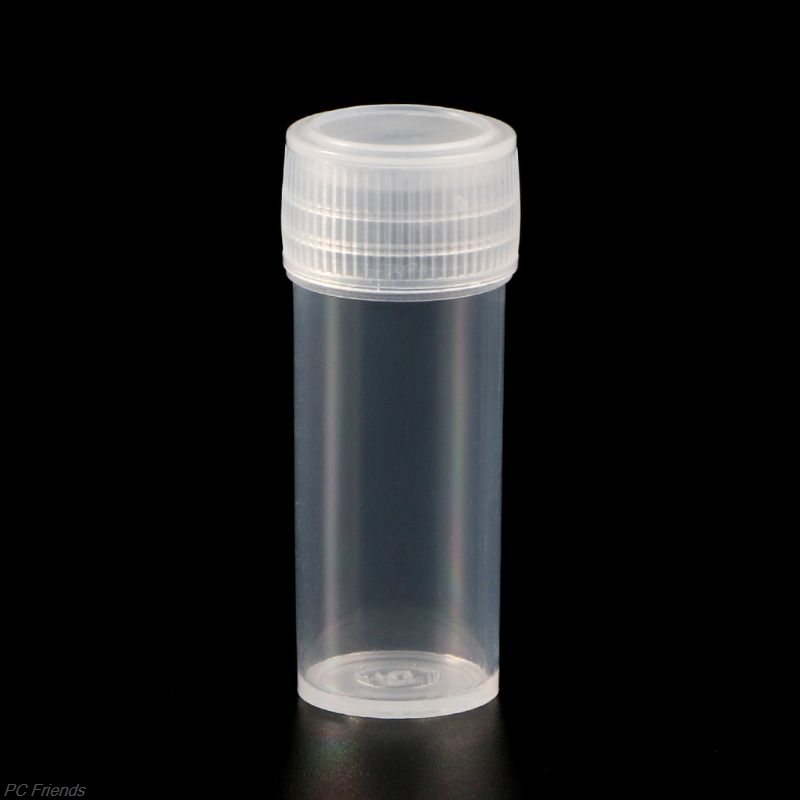 20Pcs 5ml Plastic Test Tubes Vials Sample Container Powder Craft Screw Cap Bottles for Office School Chemistry Supplies