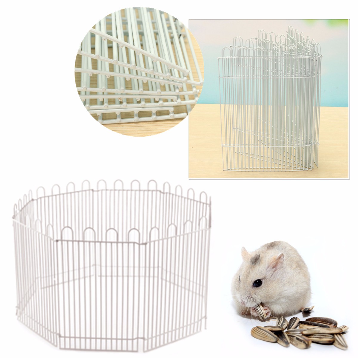 8 Panel Foldable Small Pet Fence Cage Free Activity Large Space Pet Playpen For Hamster Dog Cat Guinea Pig Hamster Fence Cage