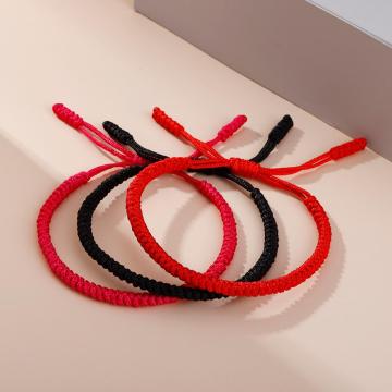 Hot Tibetan Buddhist Braided Bracelet Thread Knots Woven Red Rope Lucky Lover Men Women Bracelets Bangles Prayer Charm Jewelry