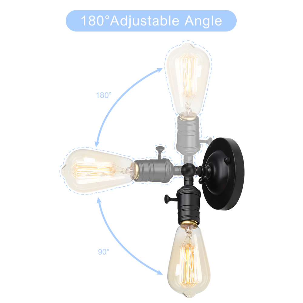 Adjustable Angle Metal Wall Lamp for Bathroom