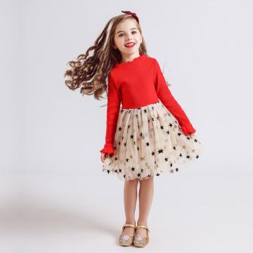 Autumn Winter Girls Dress Fashion Girls Princess Full Sleeves Kids Dresses for Girls Knitted Sweater Dress Christmas Vestidos