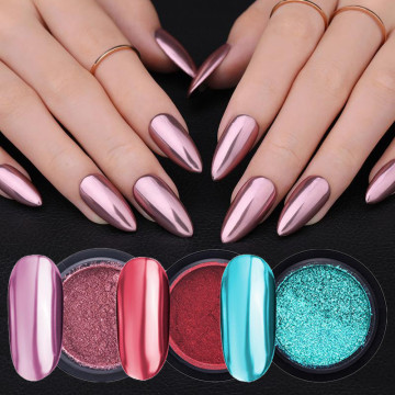 Rose Gold Bubble Mirror Powder Metallic Nail Glitter Holographics Chrome Dust Sparkling Flakes Pigment Manicur Nail Art Decor