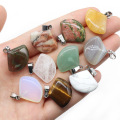 22x17mm Natural Stone Sector Shape Pendant Quartz Crystal Sector Charm Pendant for DIY Jewelry Making for Mother Day Anniversary