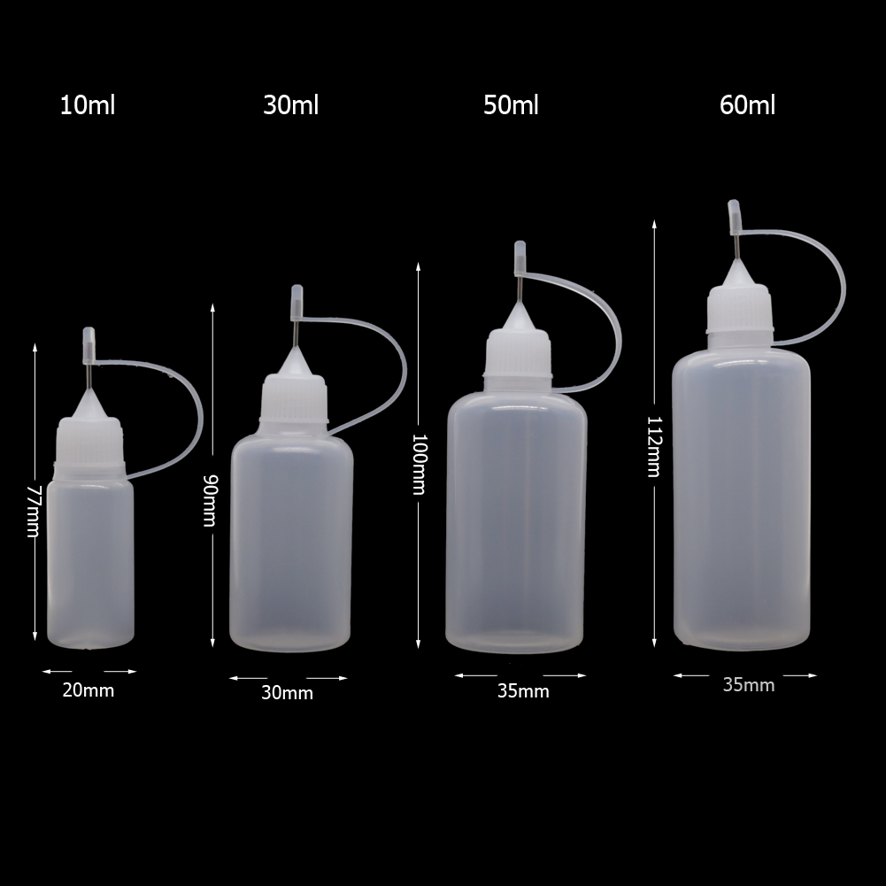 Empty Plastic Squeezable Needle Bottle 3ml--120ml Eye Liquid Dropper Sample Eyes Drop Refillable Bottle+ Mini Funnel