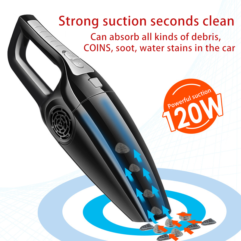 120W 3600mbar Car Vacuum Cleaner High Suction For Car Wet And Dry dual-use Vacuum Cleaner Handheld 12V Mini Car Vacuum Cleaner