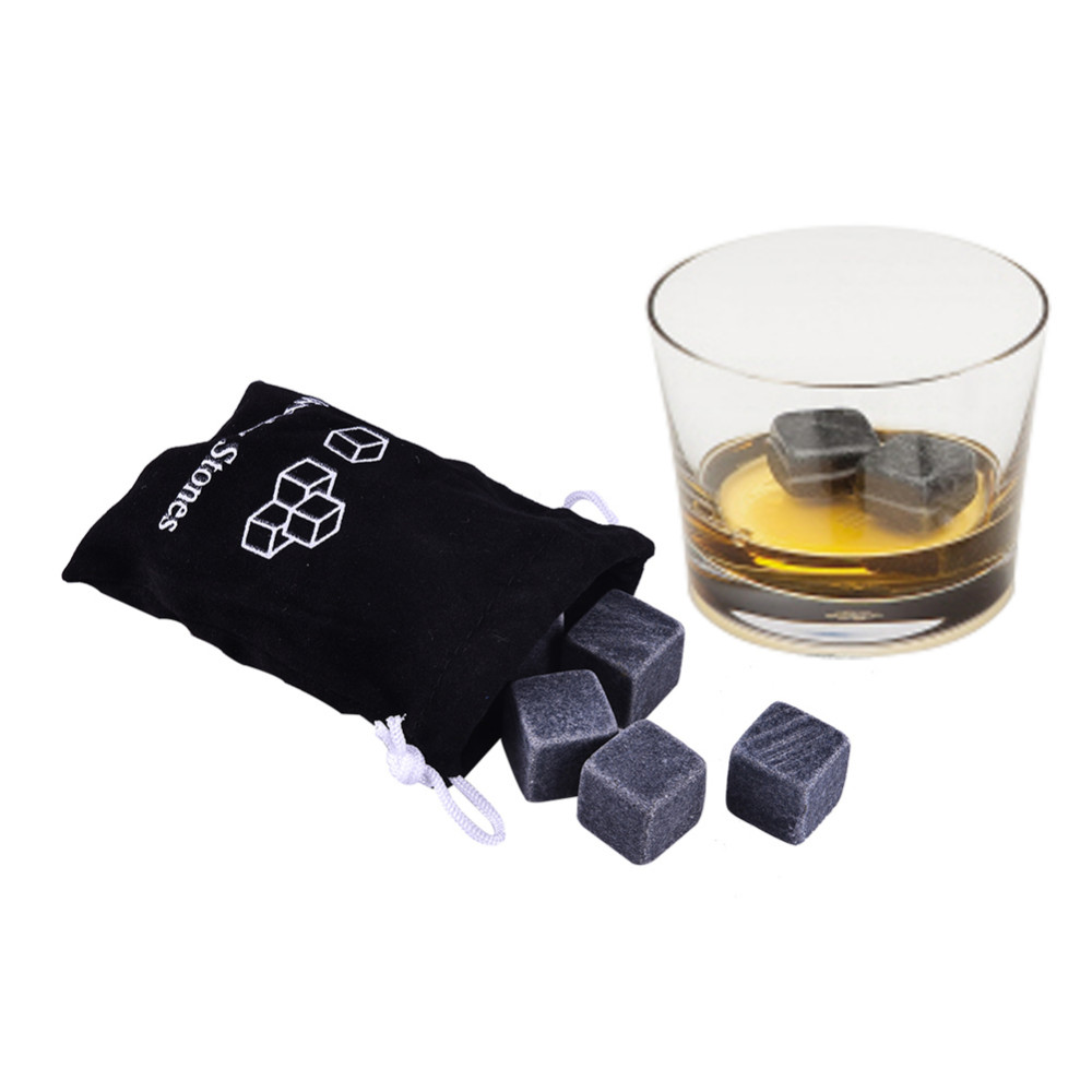 Natural Granite Whiskey Stones Sipping Ice Cube Whisky Stone Wine Rocks Cooler Wedding Gift Favor Christmas Bar