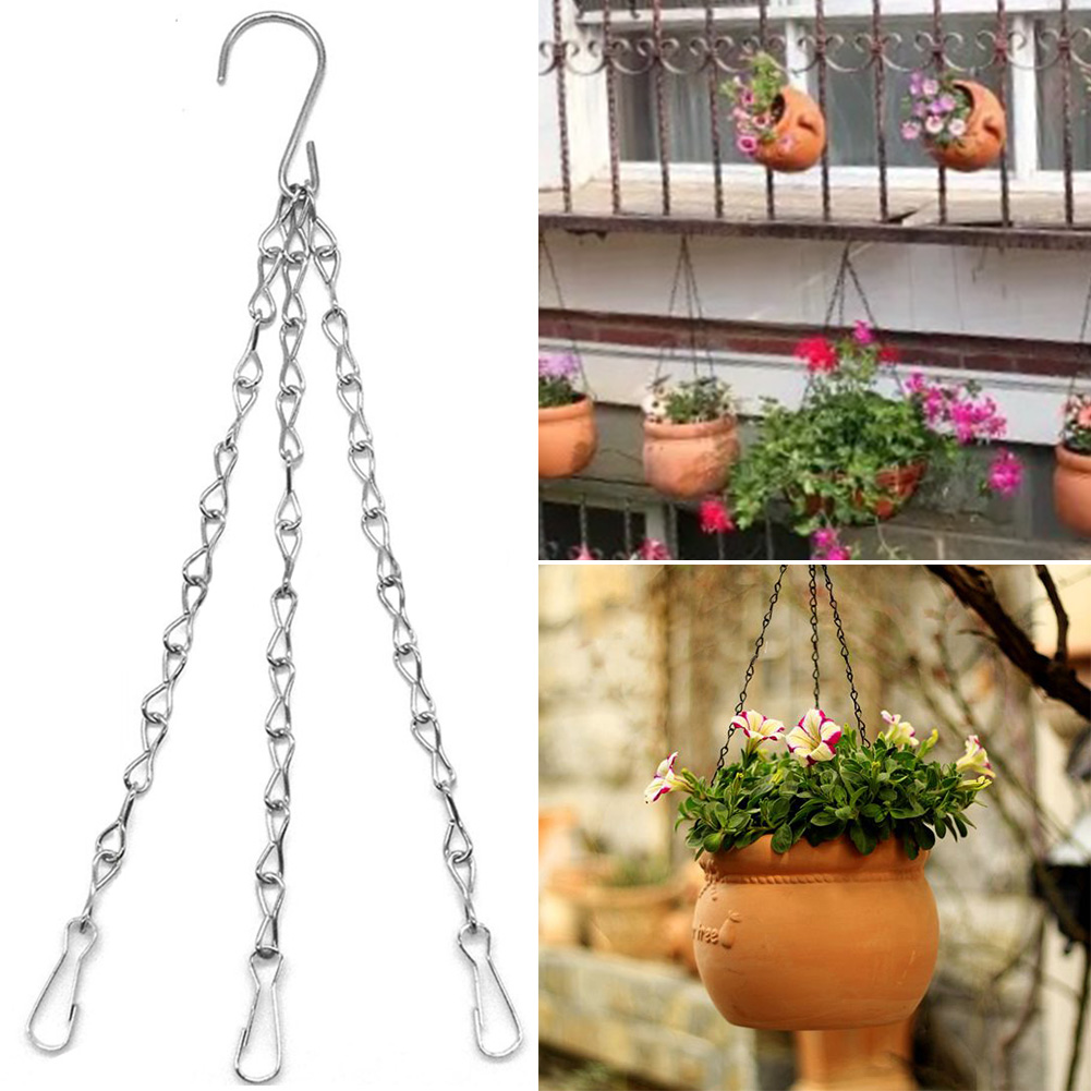 5 Sets With Hooks Flower Pot Garden Plant Easy Installation Outdoor Replacement Holder Durable Hanging Basket Chain Iron Home