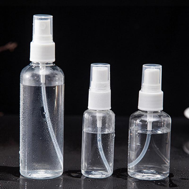 100/50/30ML Portable Small Spray Plastic Bottle Perfume Refillable Water Hand Wash for Travel Dispense Perfume Bathroom Products