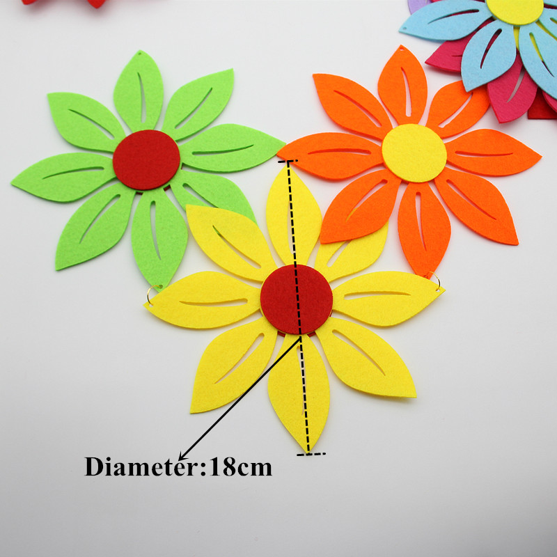 18cm Hollow Flower Felt Cloth Material DIY Decoration Children Room Decoration For Kids Home Decoration Craft Beauty Color