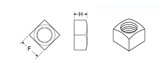 square nut drawing