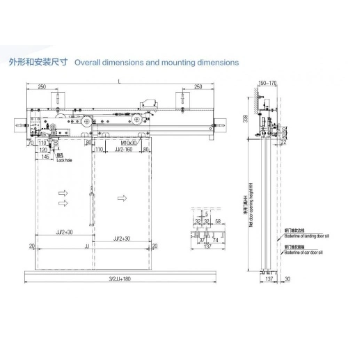 Two Speed Elevator Door Operator For Xd1407a 1800 Opening Width