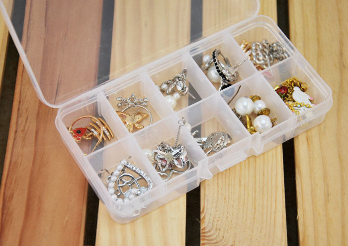 10 Grids Adjustable Transparent Plastic Storage Box for Small Component Jewelry Box Container Pills Organizer Nail Art Tip Case