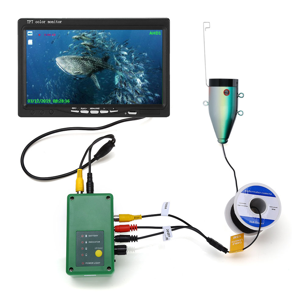 7inch Fish Finder Underwater Fishing Camera 15pcs White LEDs+15pcs Infrared Lamp 1080P 15M/30M Camera For Ice Fishing